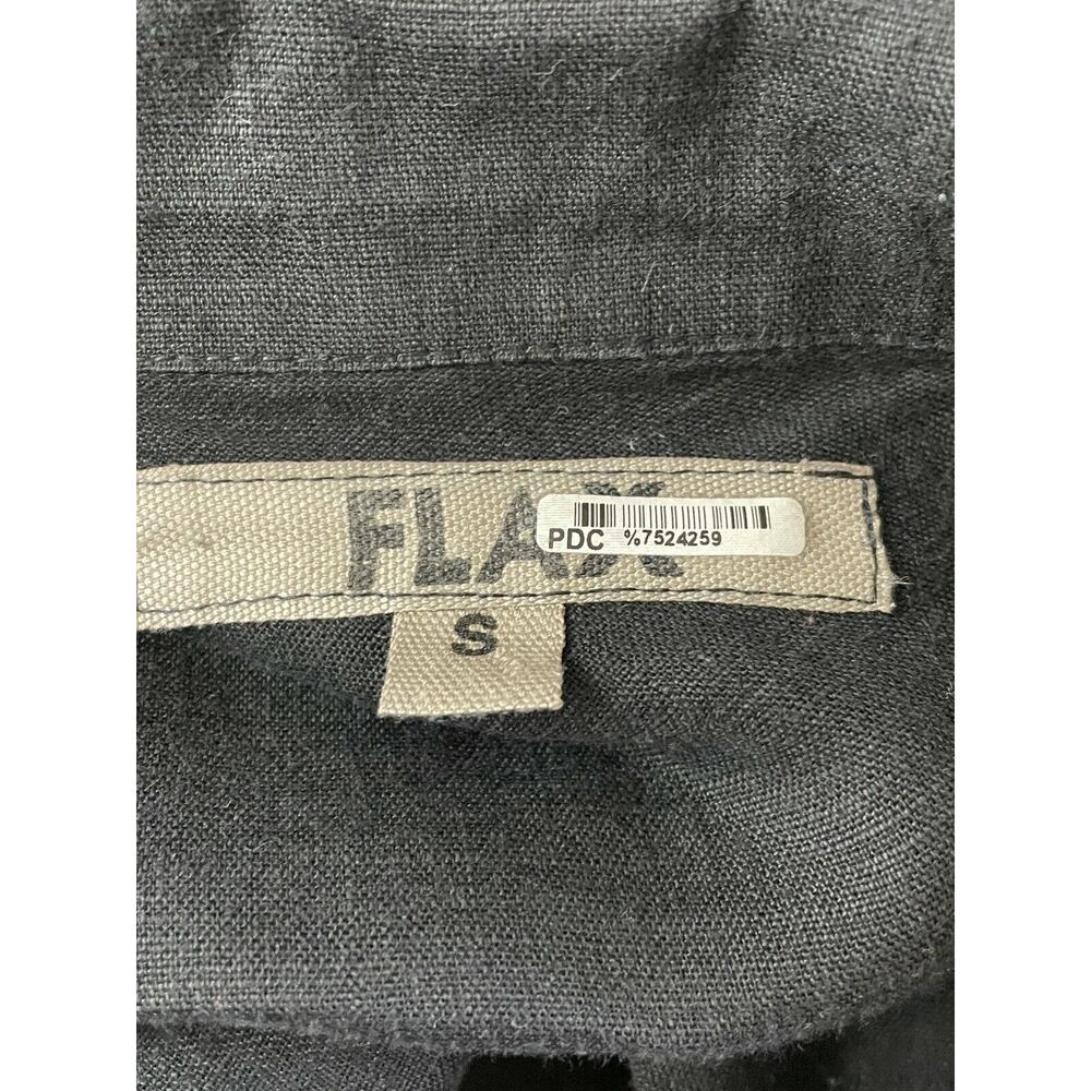 Flax Button Front Collared Blouse Linen Shirt Top… - image 7